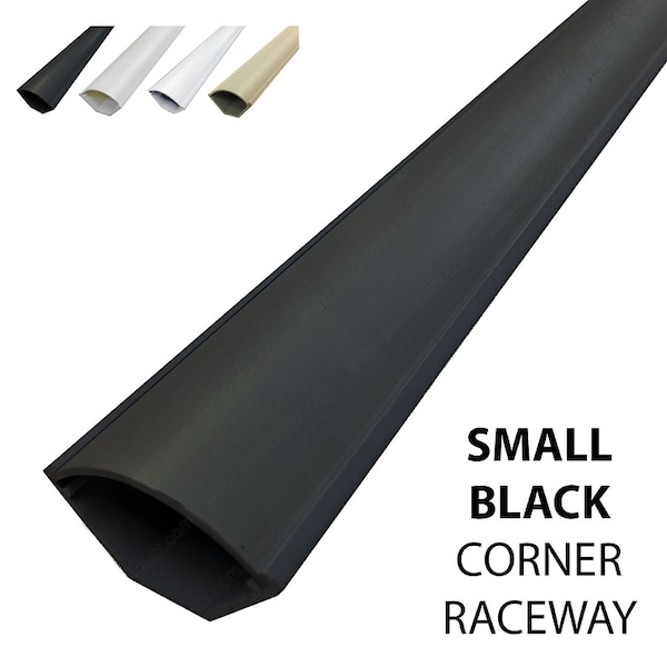 Small Corner Duct 1250 Series Cable Raceway- 5ft X 20pcs- Black
